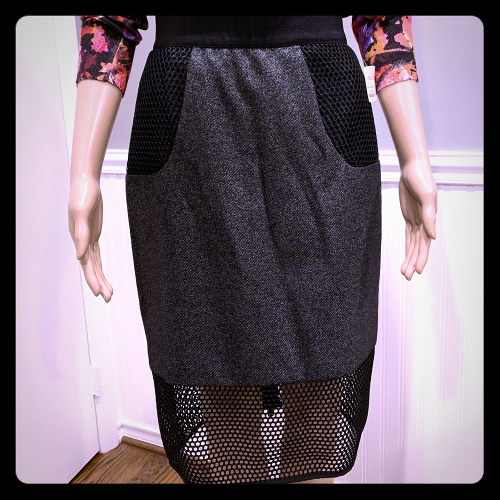 MILLY grey black illusion skirt - NWT SZ 6